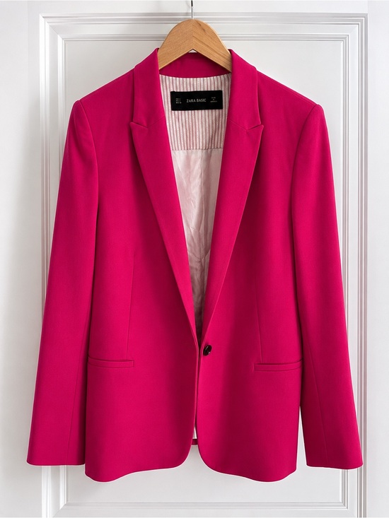 Zara Jackets & Blazers - Zara Basic Hot Pink Blazer Size L